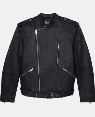 The Kooples H BLACK black leather biker jacket