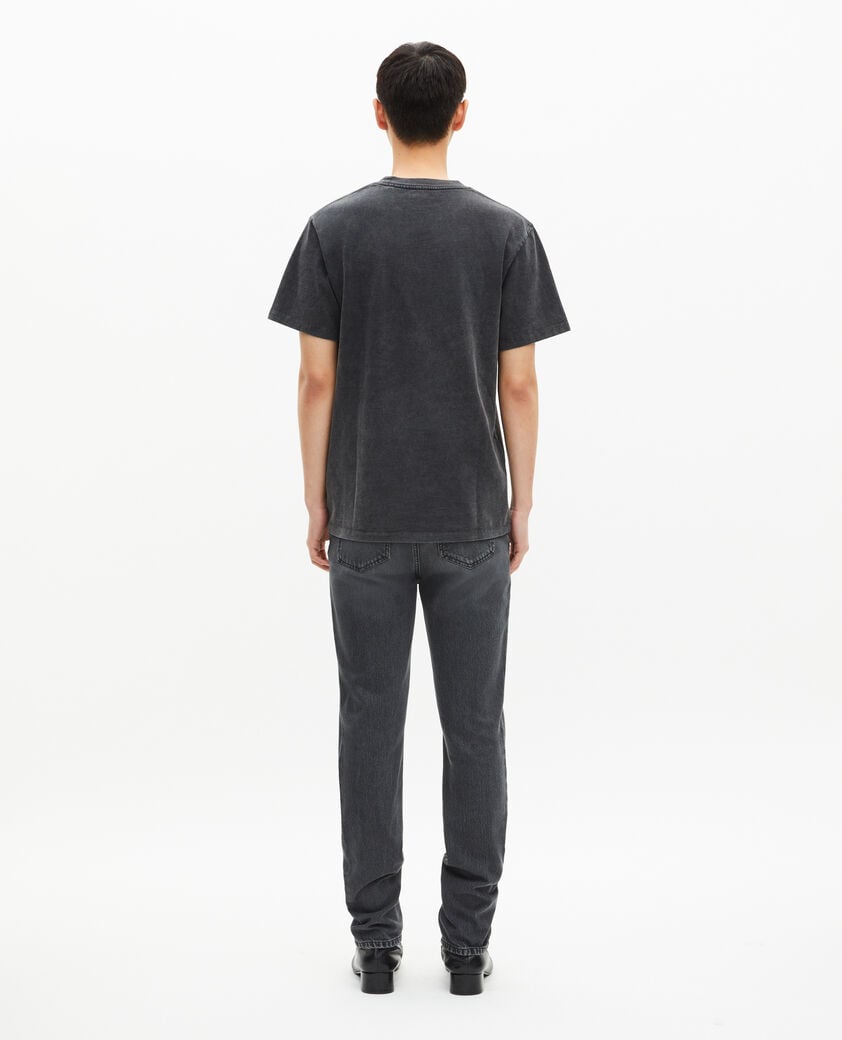 The Kooples MEN BLACK WASHED t-shirt with black panther screen print