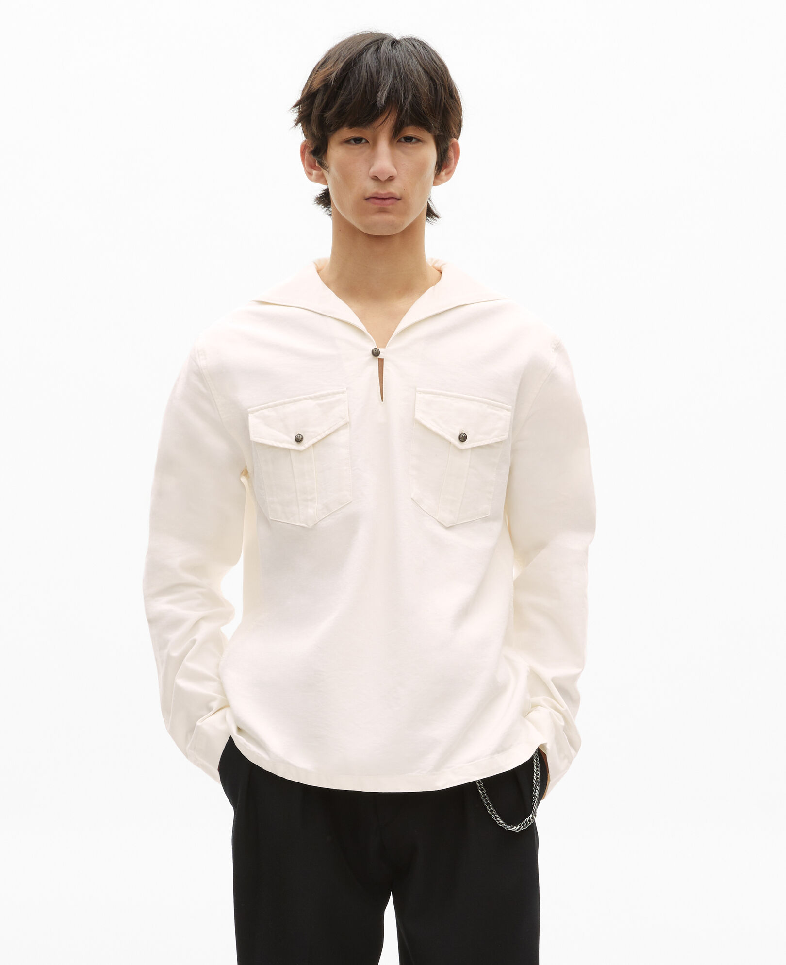 The Kooples MEN ECRU long-sleeved white shirt