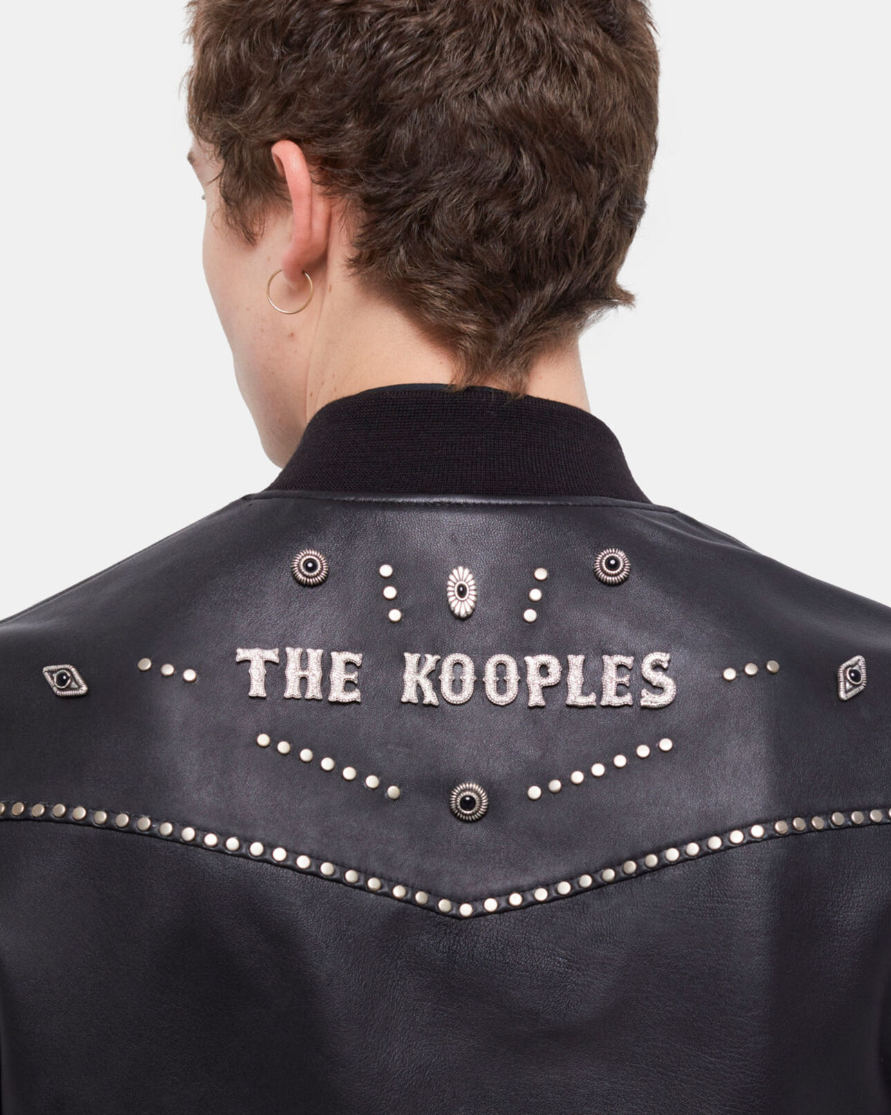 The Kooples H BLACK black leather jacket