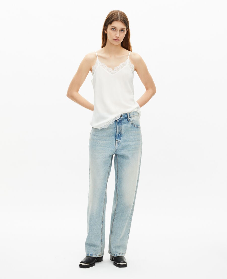 The Kooples WOMEN ECRU ecru silk and lace camisole