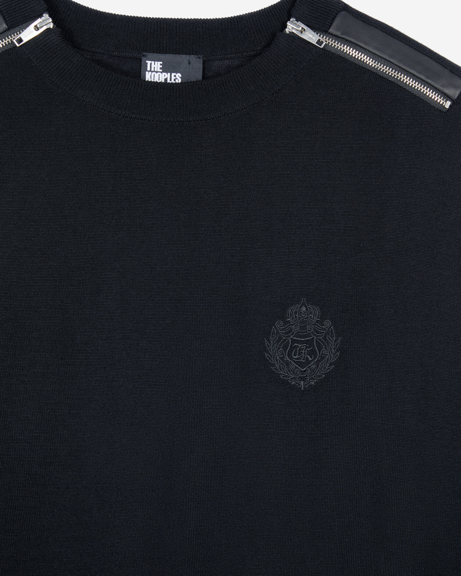 Black merino wool sweater, BLACK, hi-res image number null
