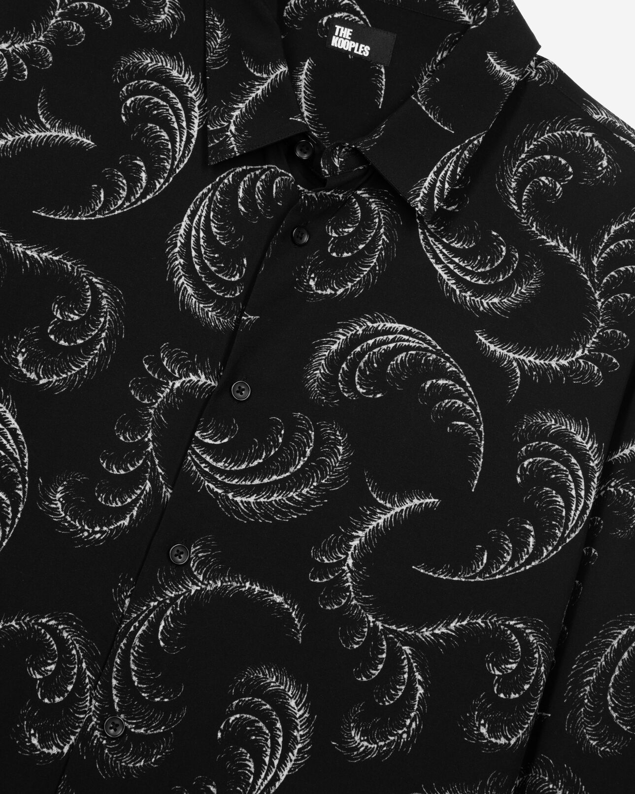 The Kooples HOMME BLACK WHITE chemise imprimé plumes