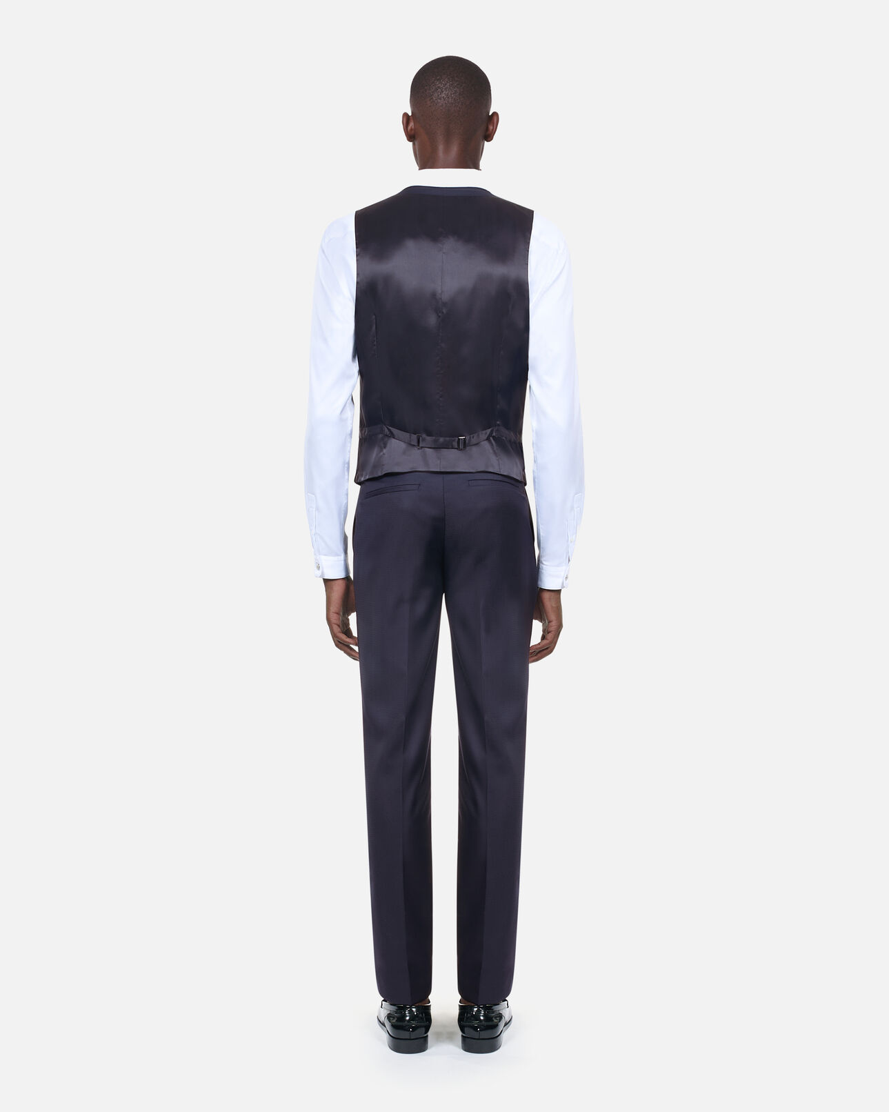 The Kooples HOMME NAVY gilet de smoking en laine bleu marine coupe ajustée