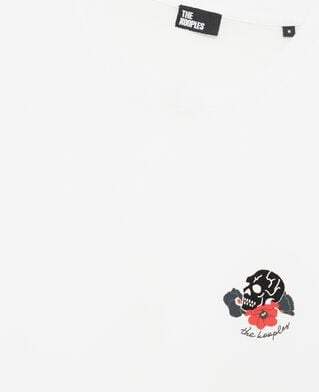 The Kooples H WHITE t-shirt with white skull flocking