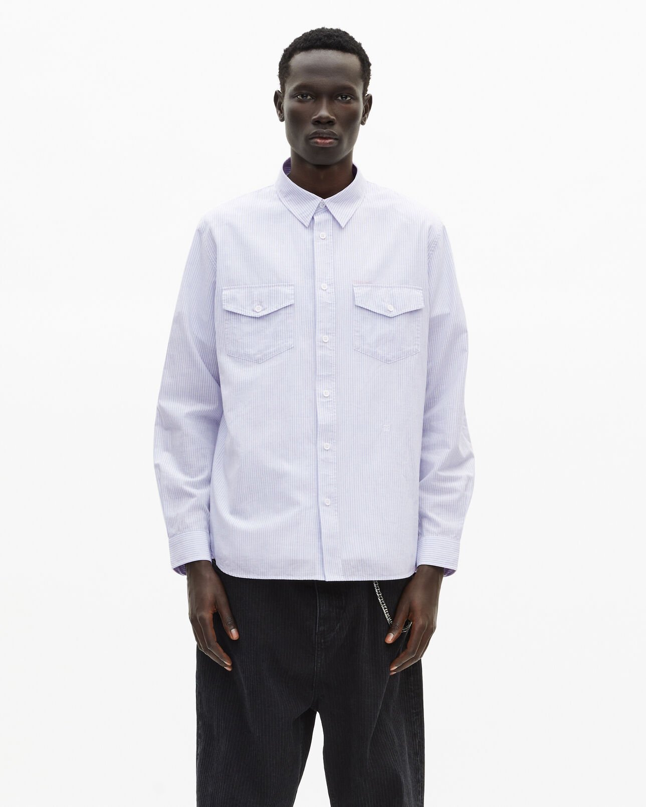 The Kooples MEN BLUE WHITE blue striped shirt