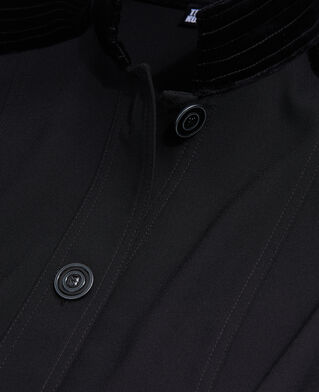 The Kooples F BLACK short black crepe dress with velvet details