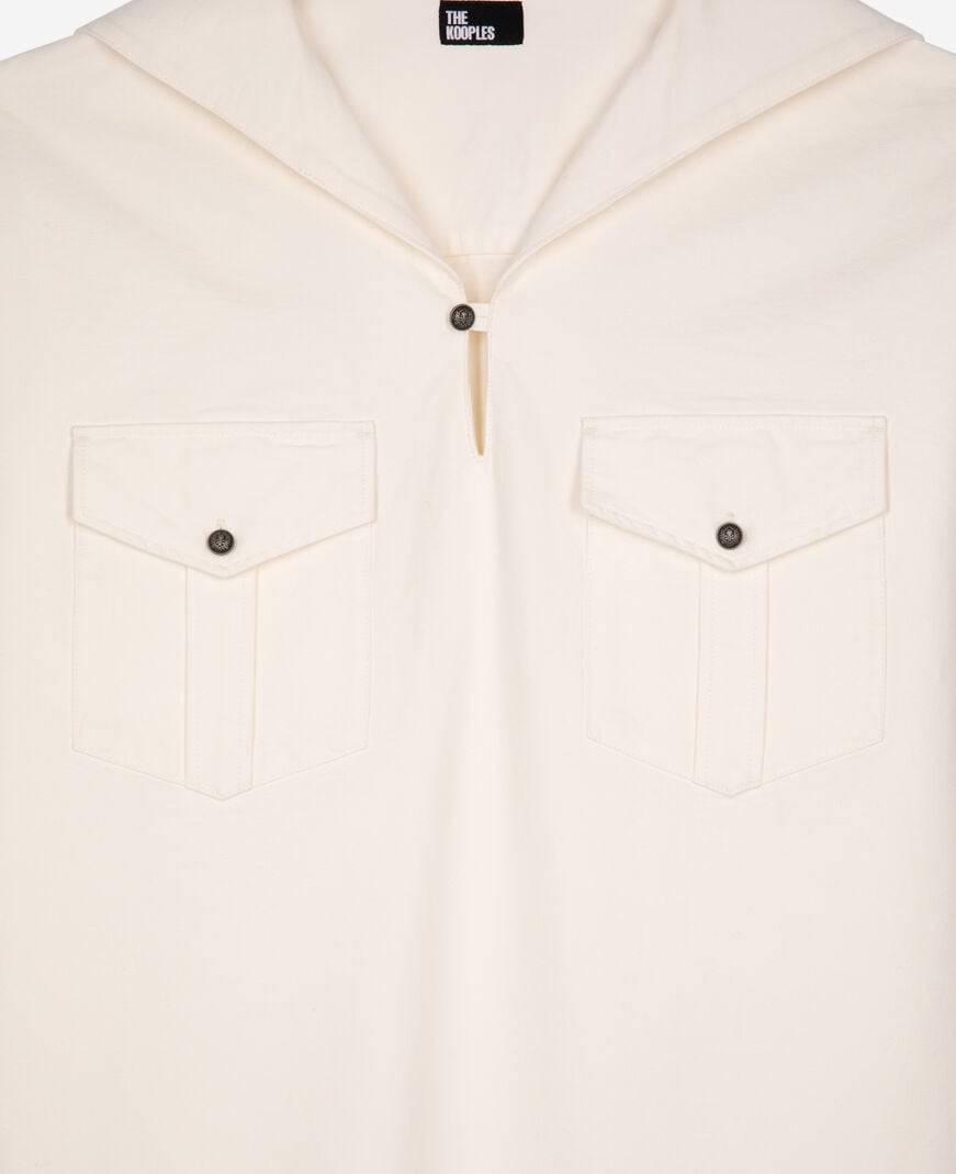 The Kooples HOMME ECRU chemise col vareuse écru
