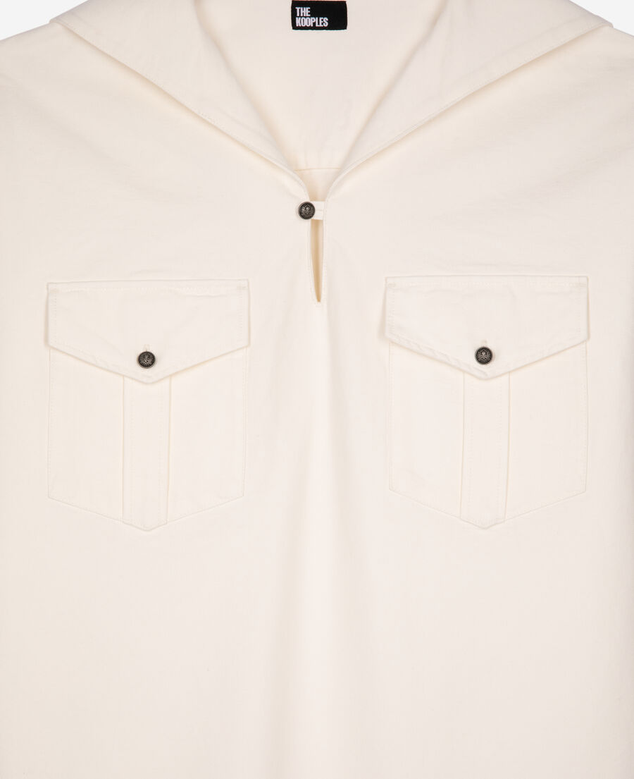 The Kooples H ECRU ecru shirt with pea collar