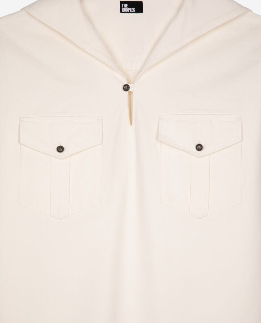 The Kooples HOMME ECRU chemise col vareuse écru