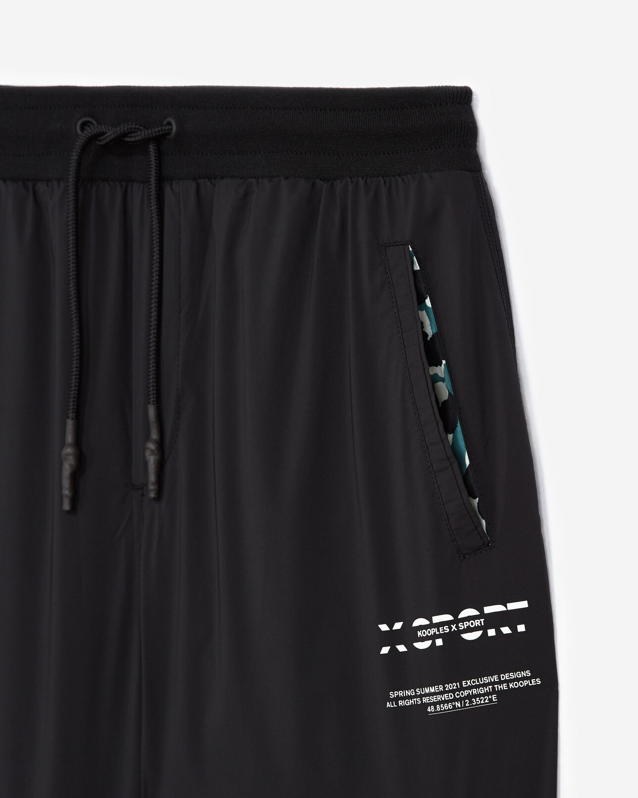 The Kooples HOMME BLACK / LEOPARD jogging noir léger à logo the kooples