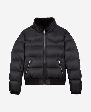 The Kooples H STONE down jacket with gray fur-effect collar
