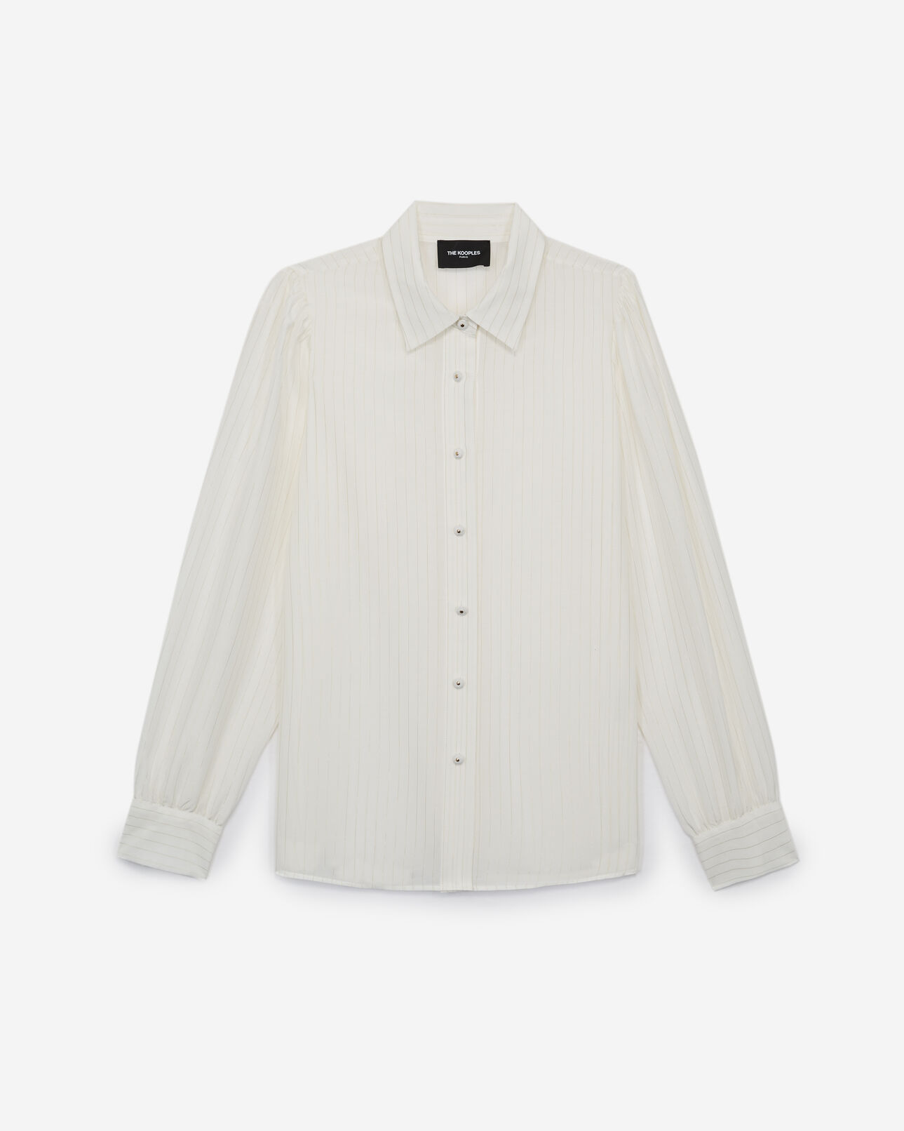 The Kooples WOMEN ECRU cotton/silk smart ecru shirt w/gold 