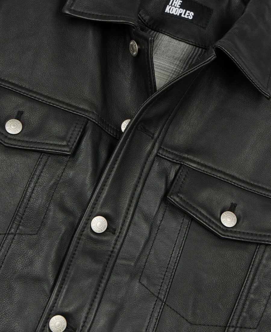 The Kooples H BLACK black leather jacket
