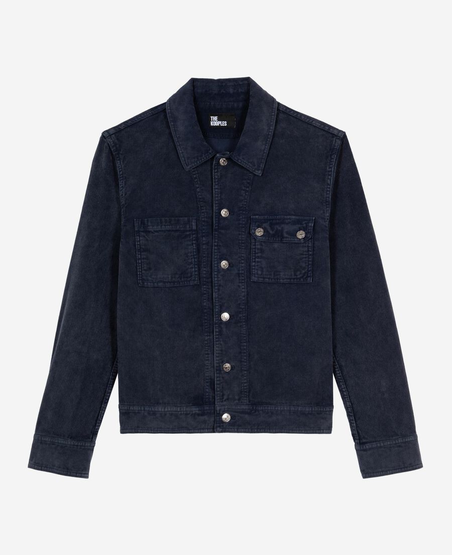 The Kooples HERREN DARK NAVY marineblaue baumwolljacke