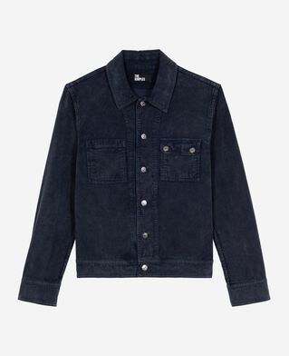 The Kooples HOMME DARK NAVY veste en coton bleu marine