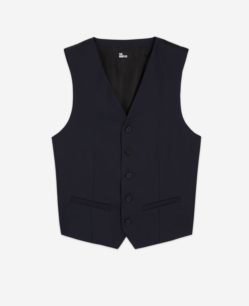 The Kooples MEN DARK NAVY navy blue wool suit vest