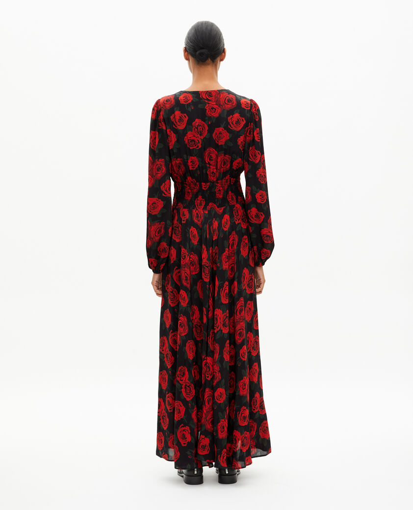 The Kooples WOMEN BLACK - RED red floral print maxi dress