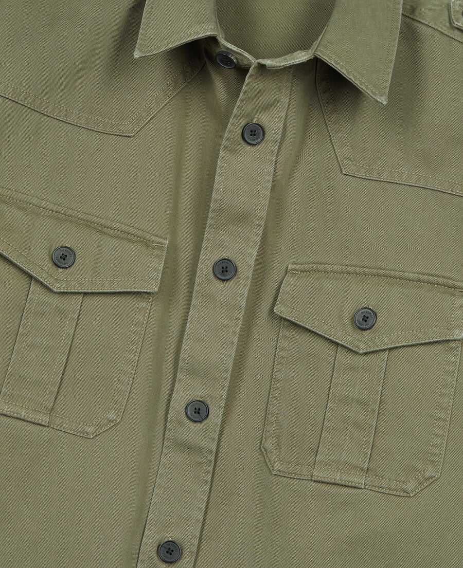 The Kooples MEN OLIVE NIGHT khaki officer style overshirt