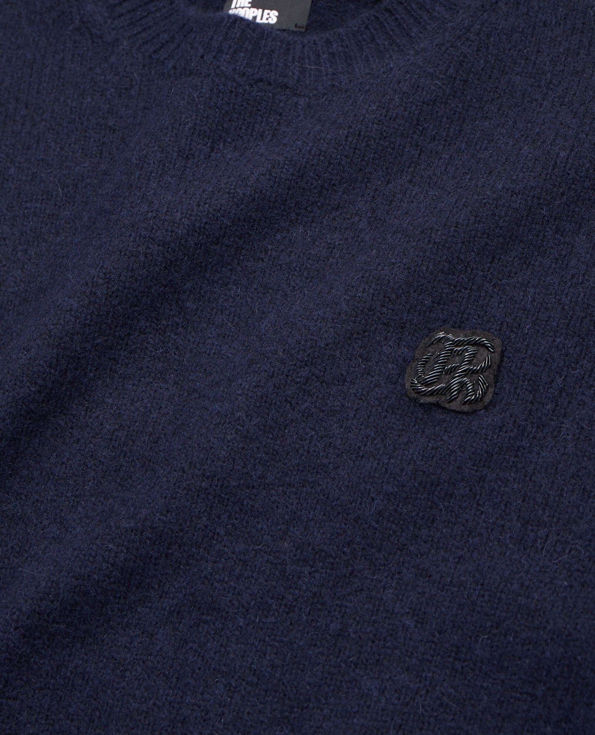 Navy blue wool and alpaca blend sweater, NAVY, hi-res image number null