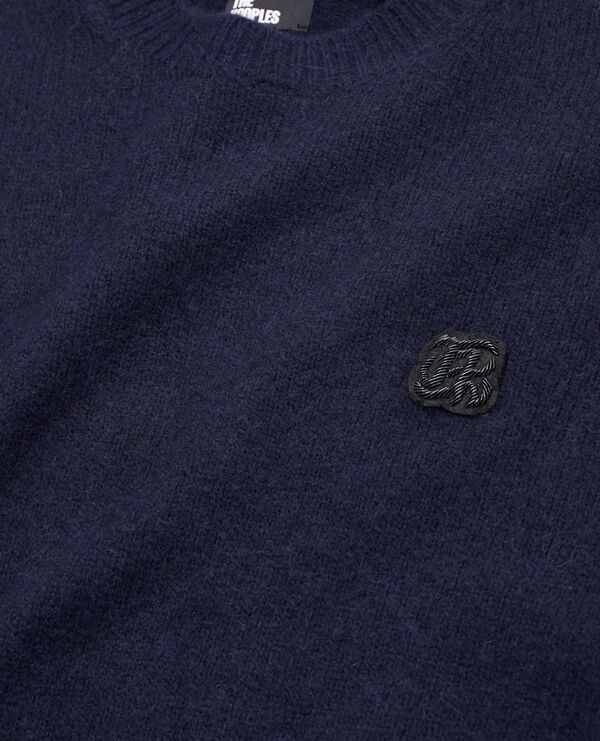 The Kooples HOMME NAVY pull en laine mélangée bleu marine