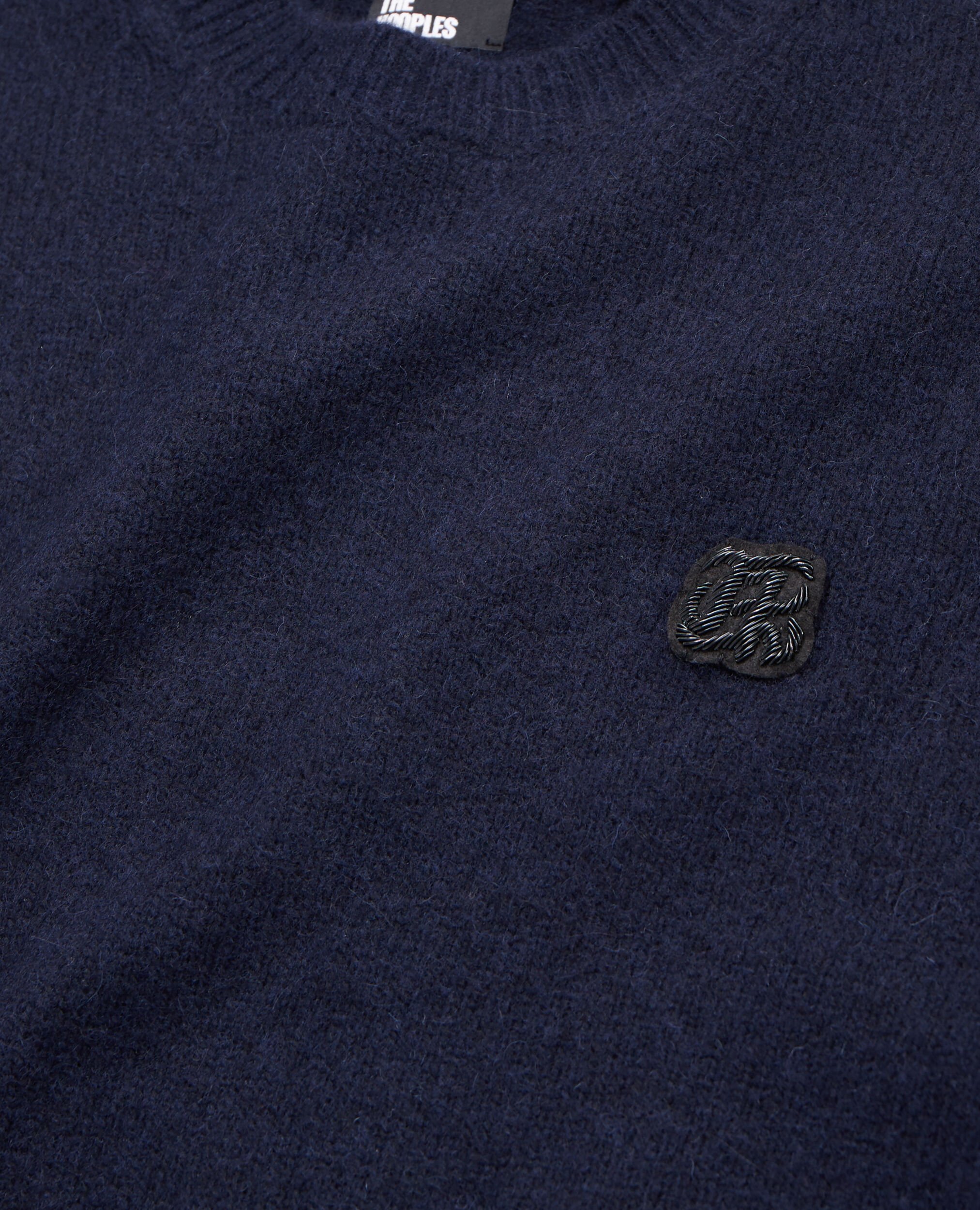 Navy blue wool and alpaca blend sweater, NAVY, hi-res image number null