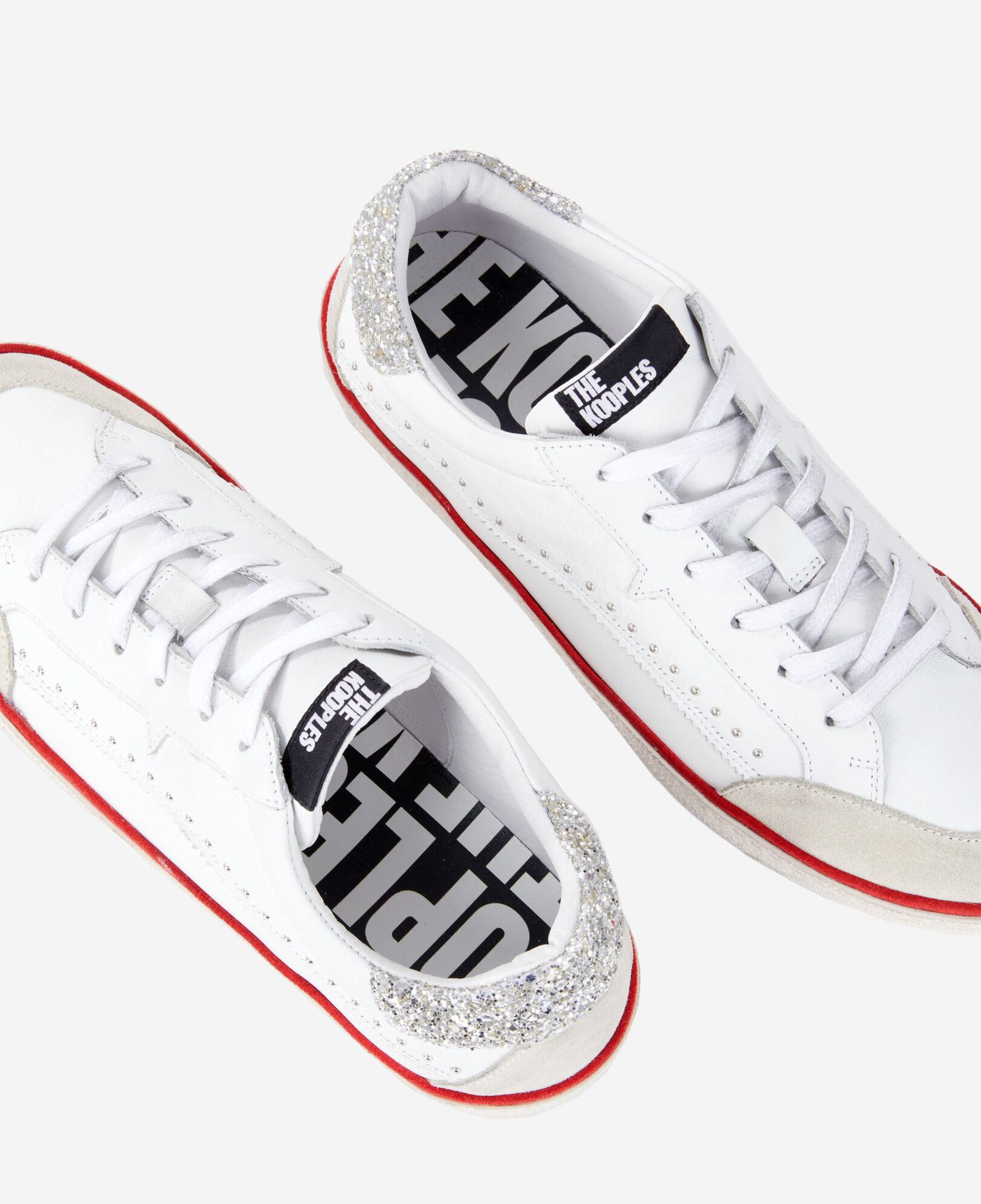 The Kooples WOMEN WHITE white leather sneakers