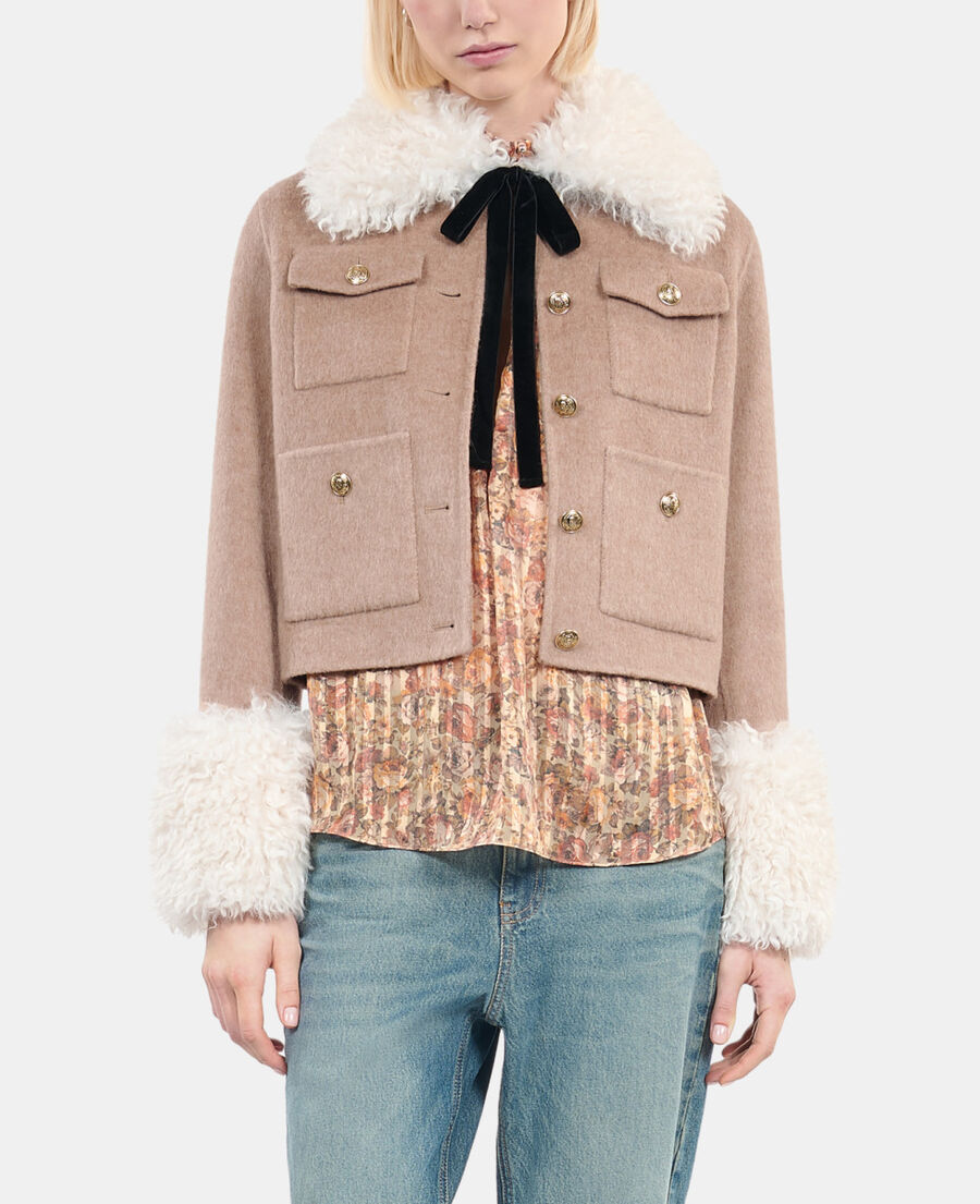 The Kooples WOMEN BEIGE LINEN beige jacket