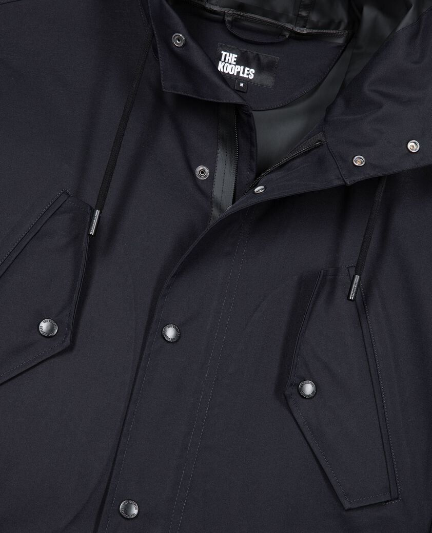 The Kooples HOMME NAVY parka à traitement déperlant à capuche marine