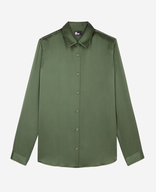 The Kooples WOMEN KAKI khaki silk shirt
