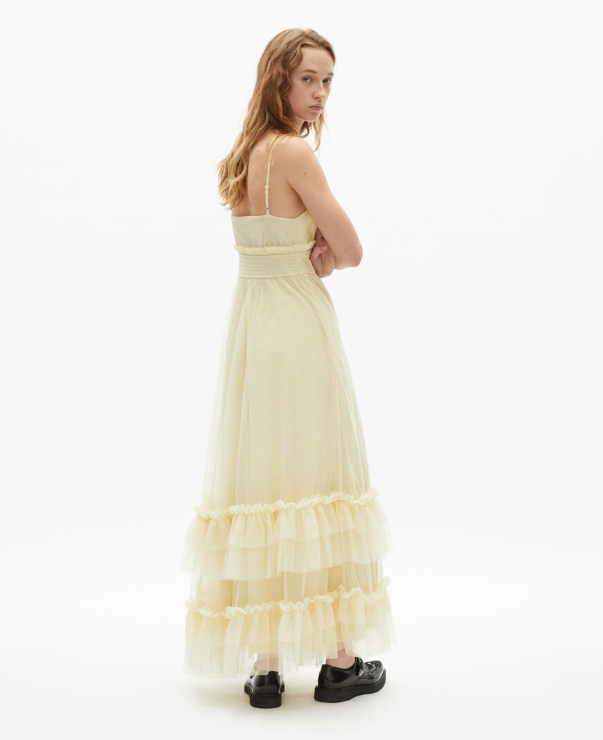 The Kooples WOMEN LIGHT YELLOW long yellow tulle dress