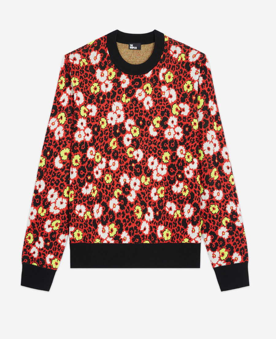 floral print wool sweater