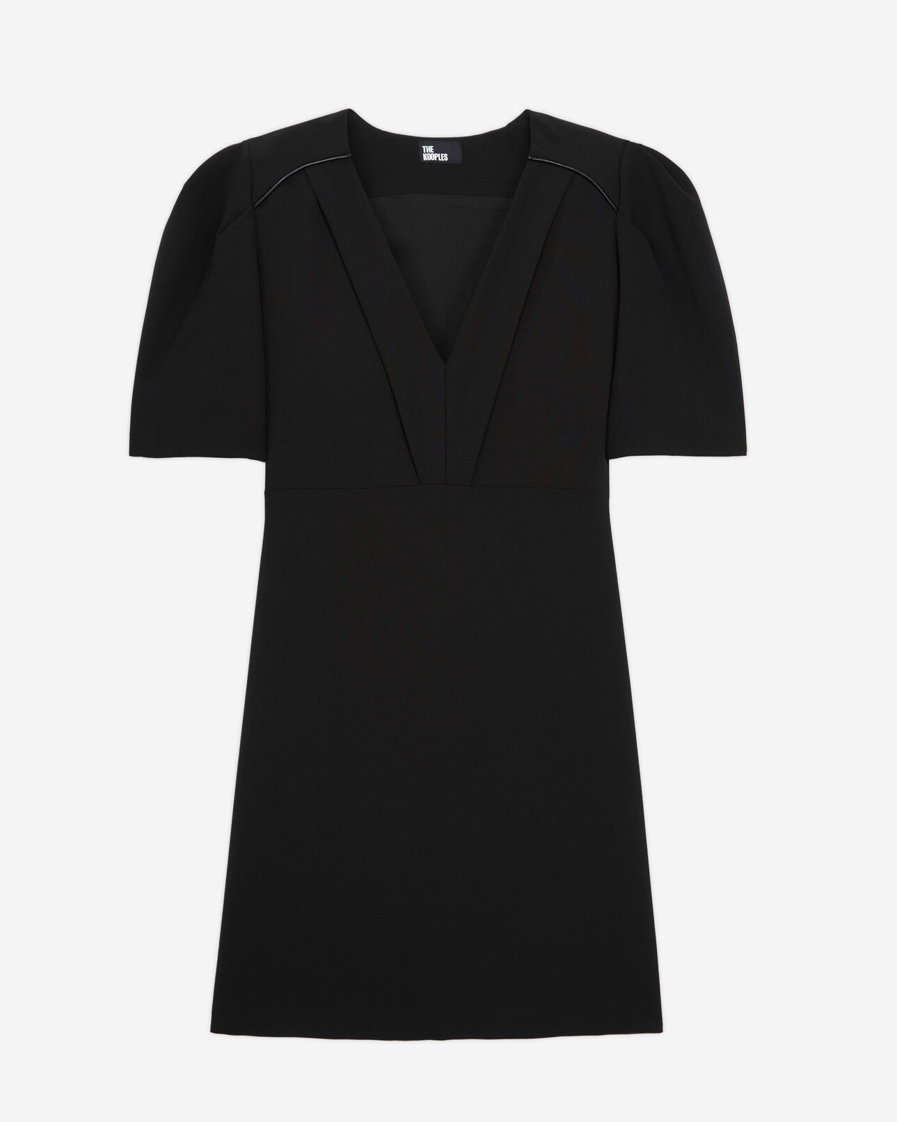 The Kooples DAMEN BLACK schwarzes, kurzes kleid aus krepp