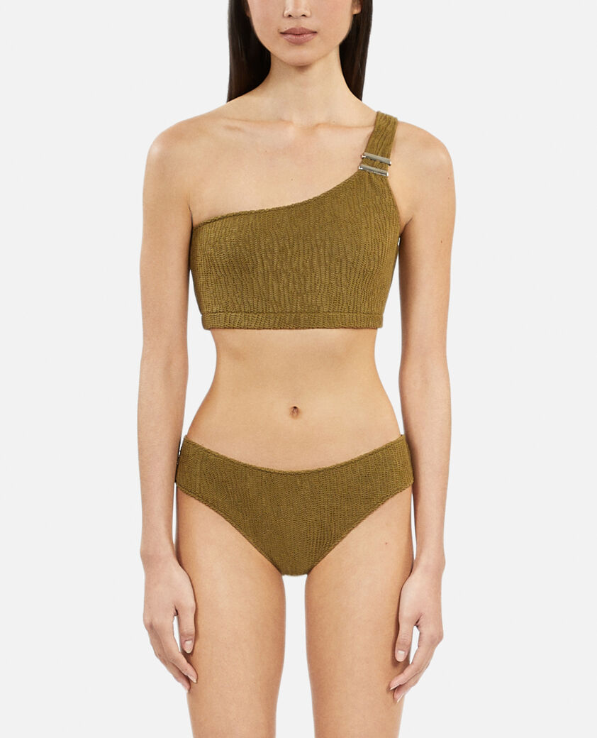 The Kooples WOMEN KAKI the kooples x luz asymmetrical swimming costume top khaki