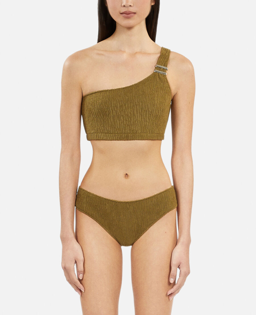 The Kooples WOMEN KAKI the kooples x luz asymmetrical swimming costume top khaki