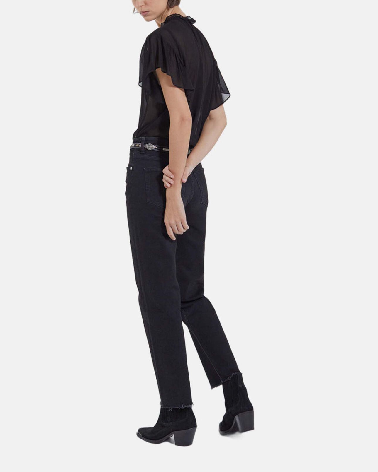 The Kooples FEMME BLACK blouse à volants