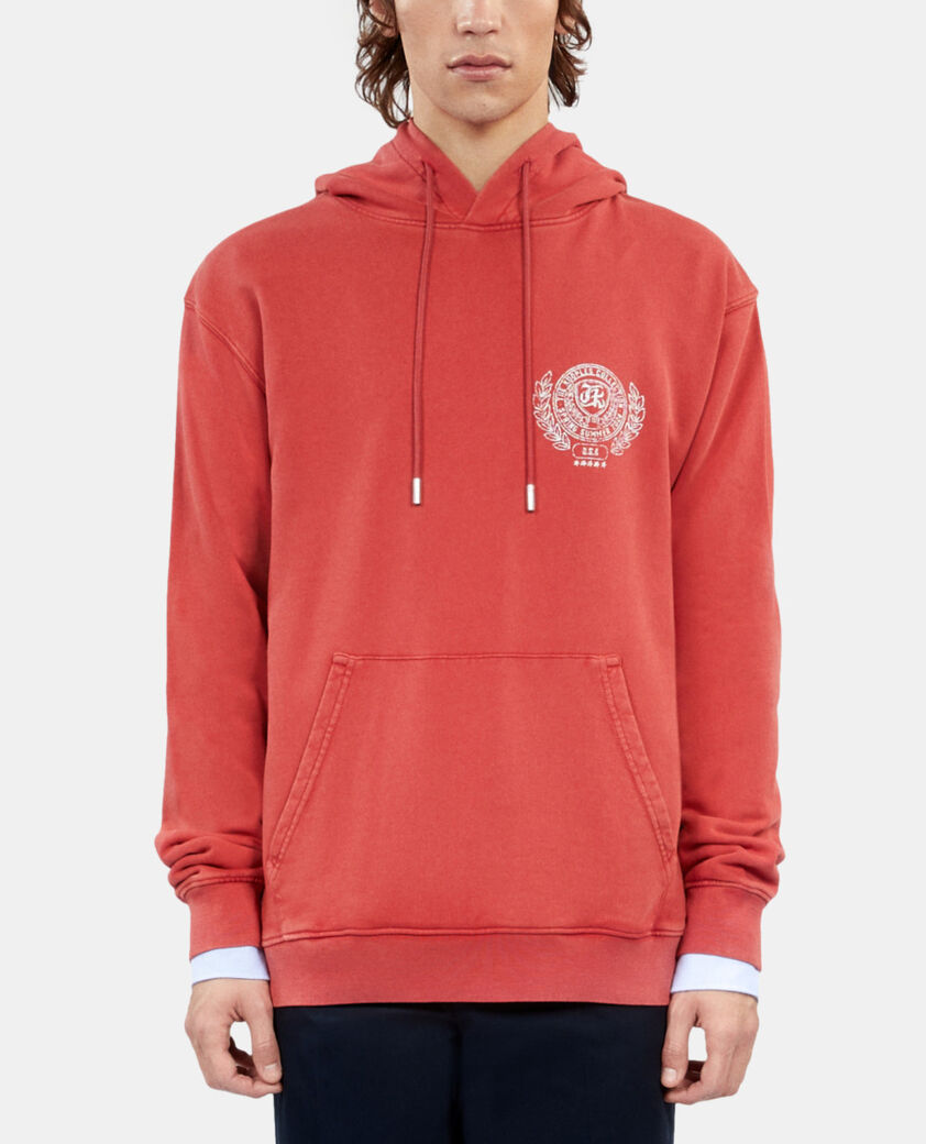 The Kooples HOMME RED BRIQUE sweatshirt avec sérigraphie rouge