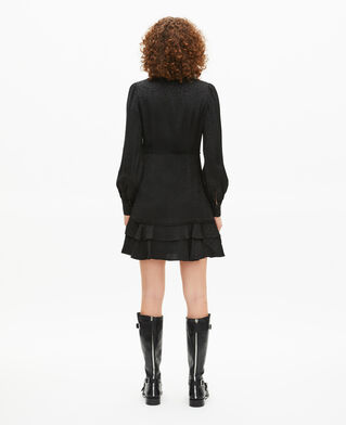 The Kooples FEMME BLACK robe courte en jacquard léopard noire