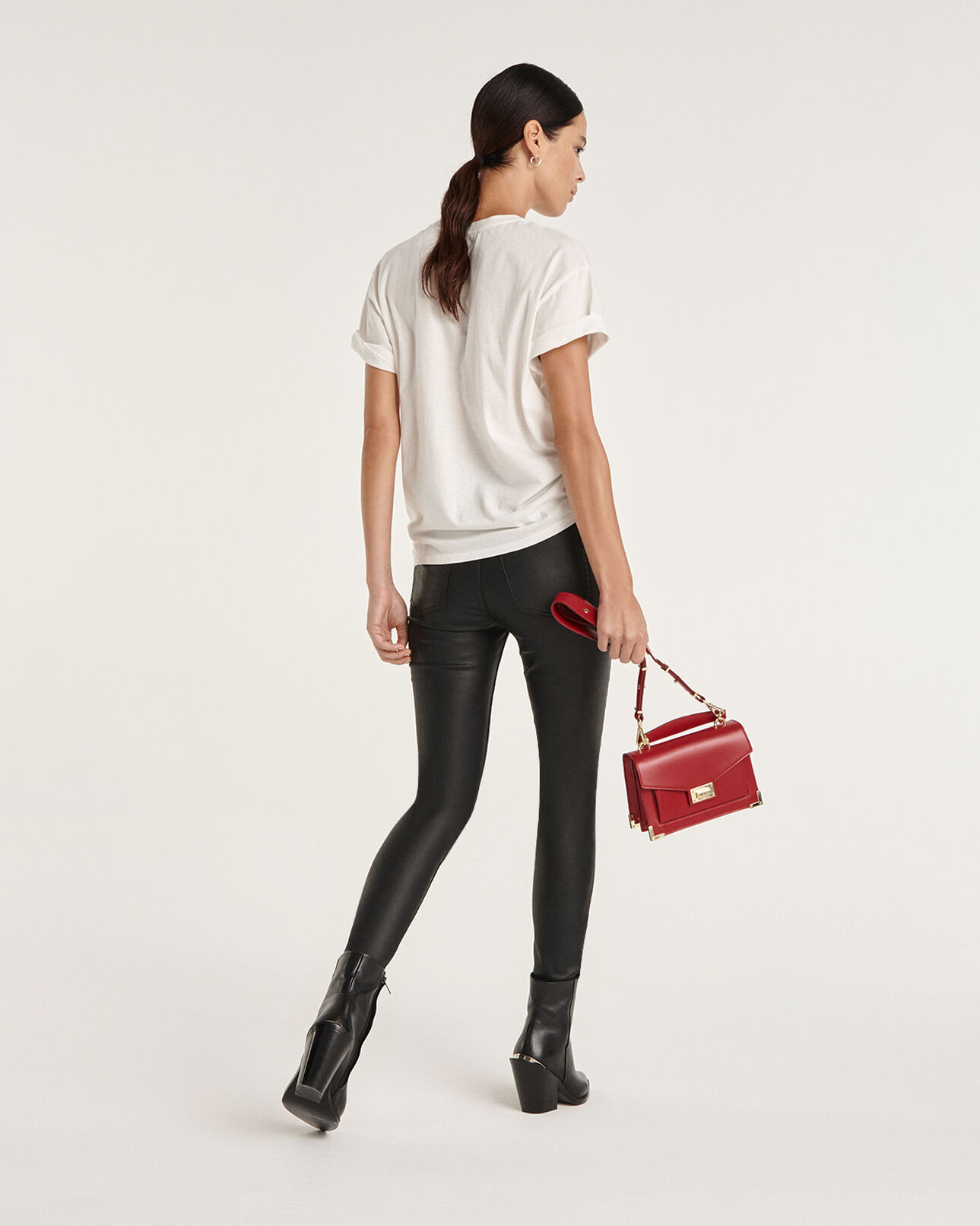 The Kooples WOMEN ECRU loose white t-shirt in cotton w/screen print