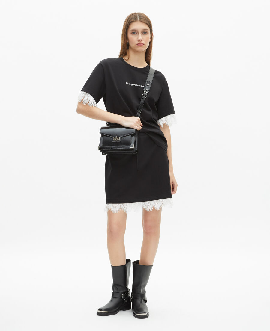 The Kooples MUJER BLACK falda corta con encaje negro