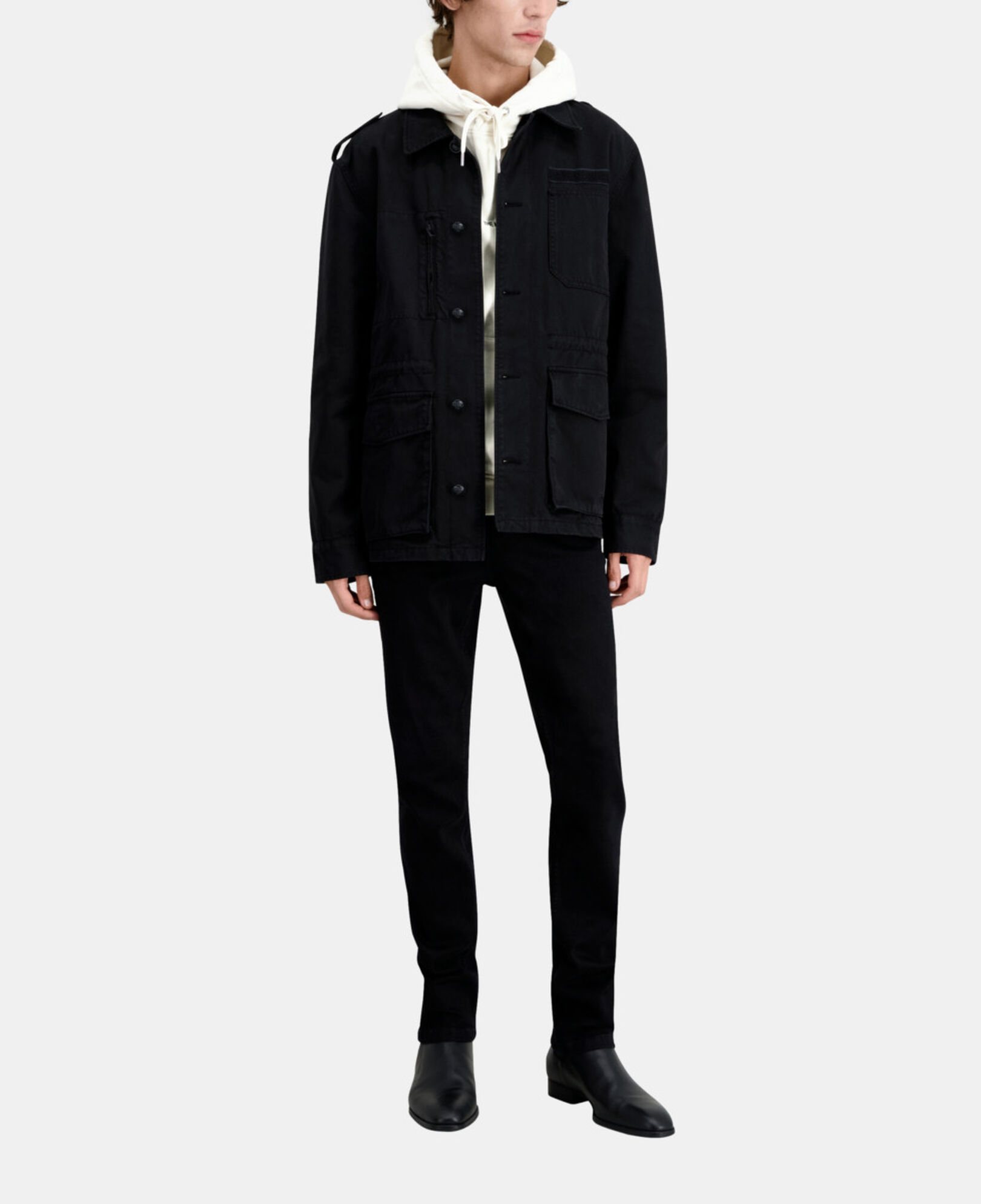 The Kooples MEN BLACK black denim worker jacket