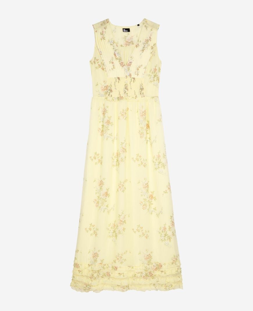 The Kooples WOMEN YELLOW long yellow floral print dress
