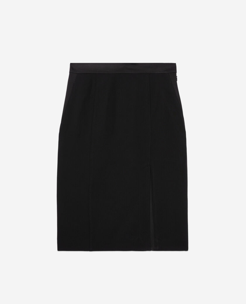 The Kooples FEMME BLACK jupe crayon mi-longue noire