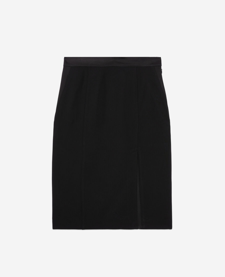 The Kooples DAMEN BLACK halblanger schwarzer bleistiftrock