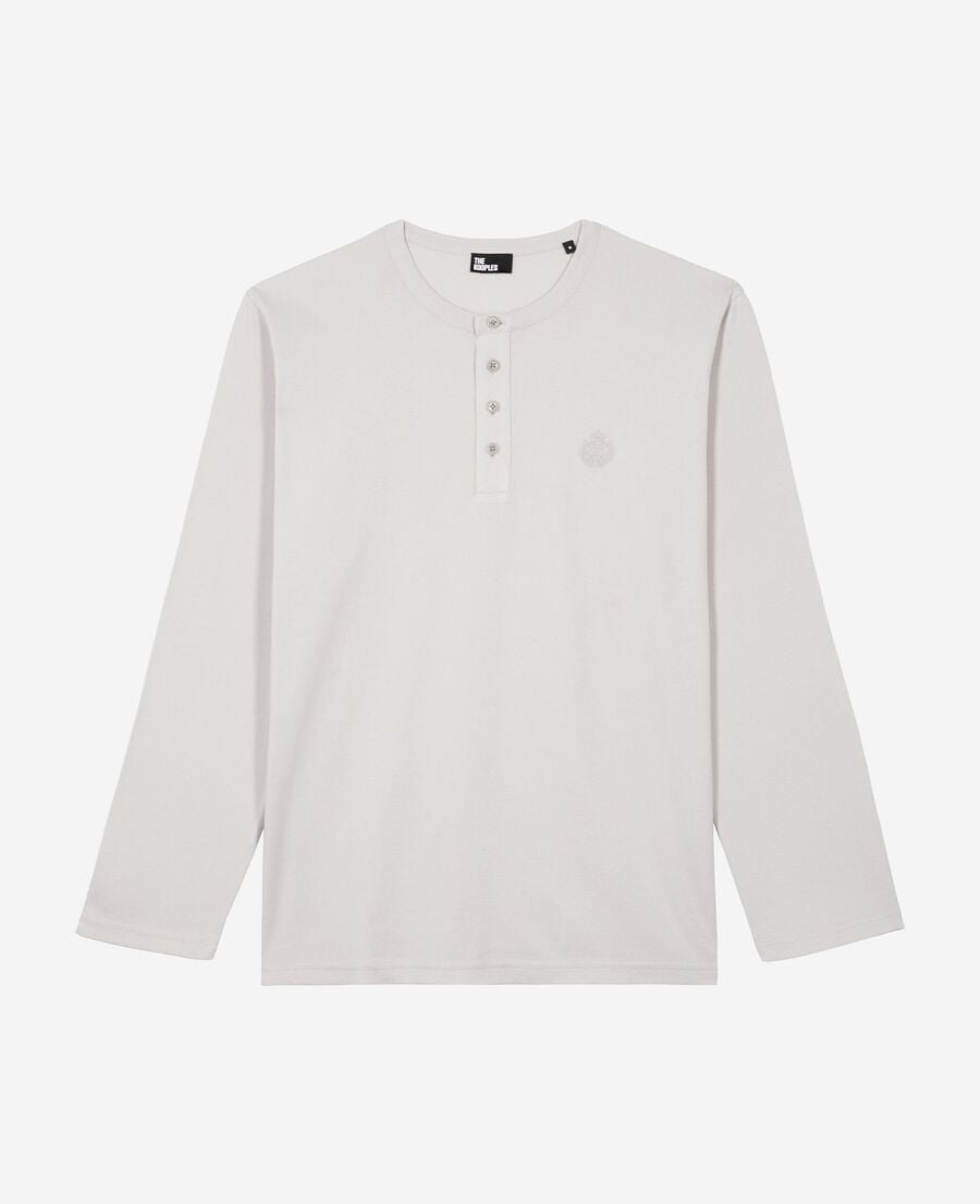 The Kooples H LIGHT GREY long-sleeved t-shirt with gray crest
