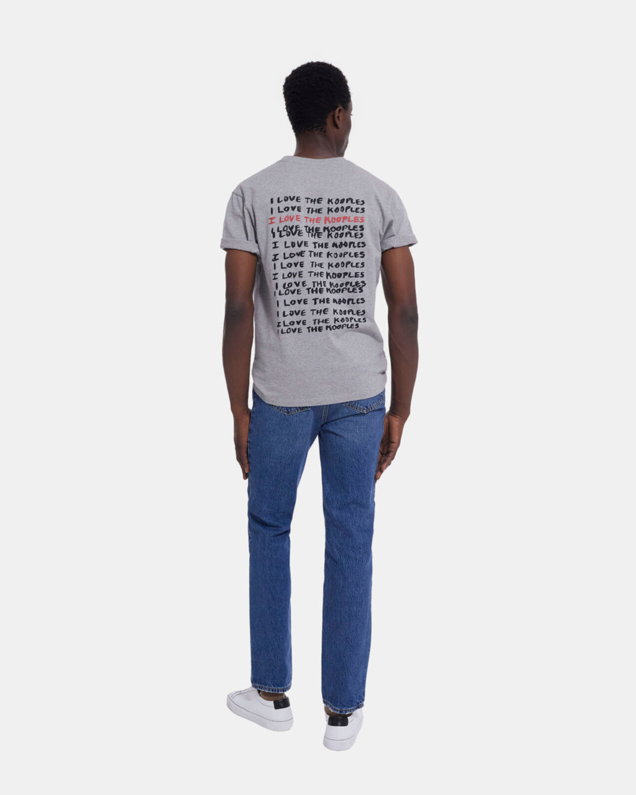 The Kooples HOMME GREY MELANGE t-shirt i love kooples gris