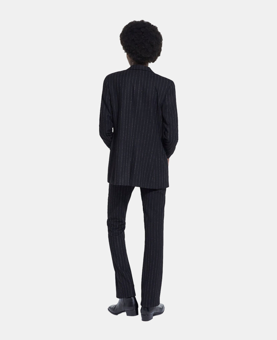 veste de costume en laine rayée