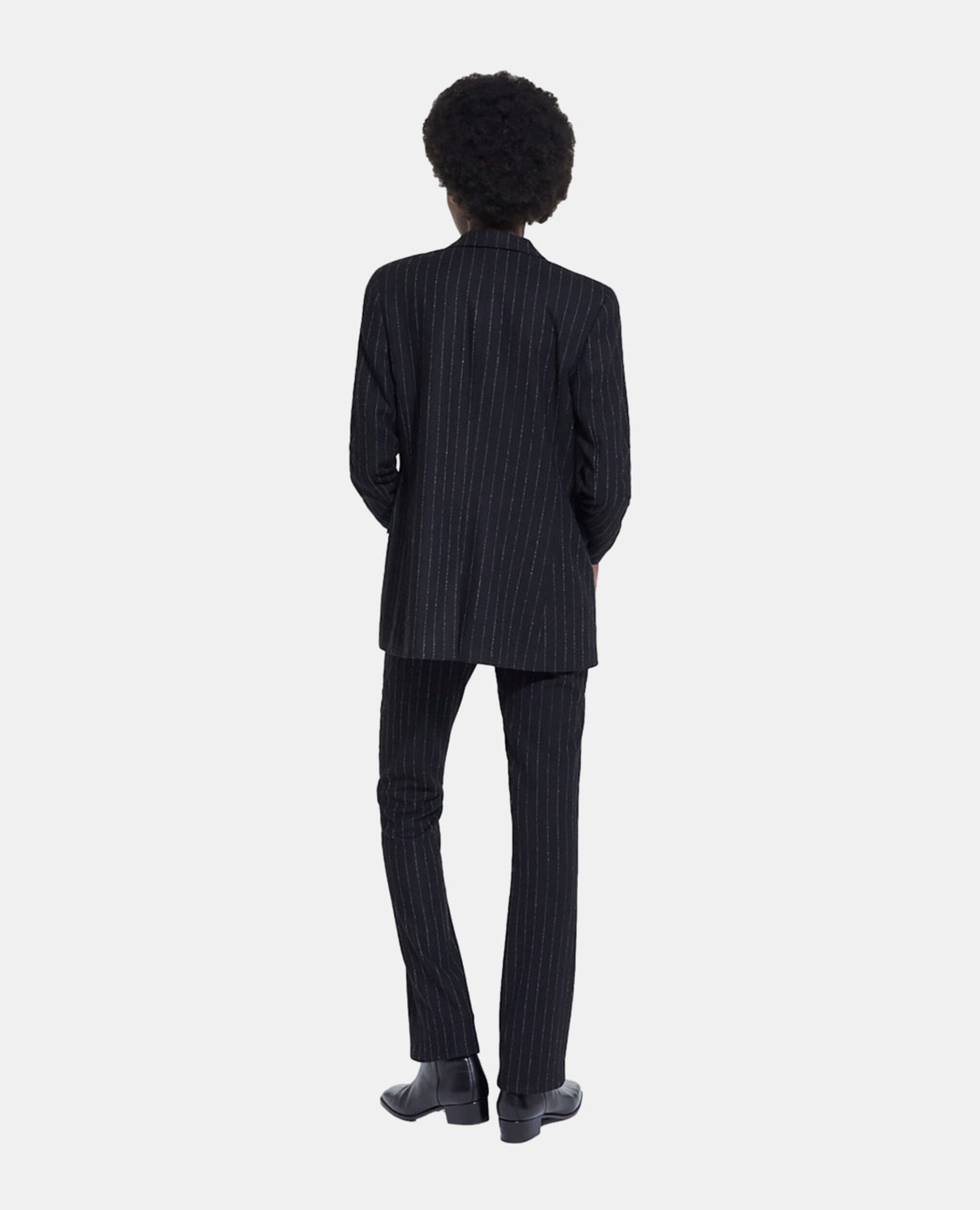 Veste de costume en laine rayée, BLACK WHITE, hi-res image number null