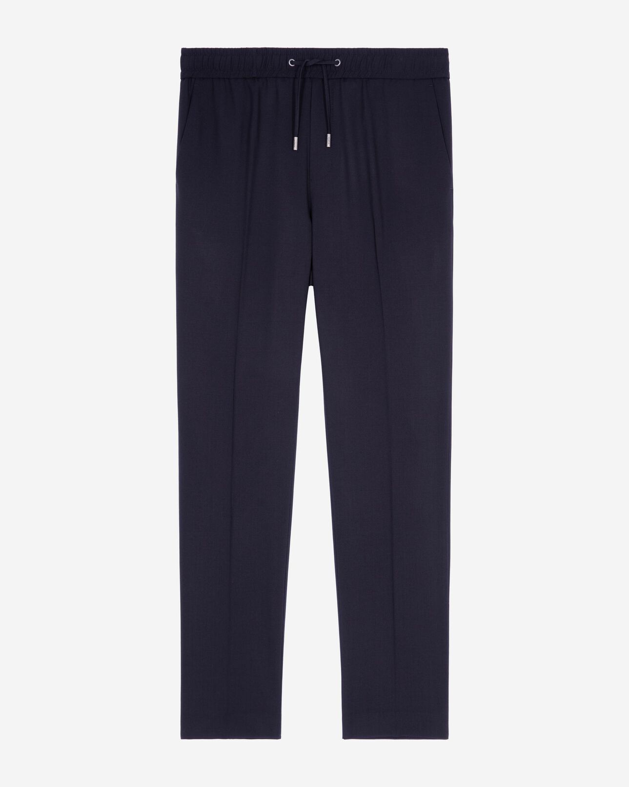 The Kooples H NAVY straight elasticated pants in navy wool