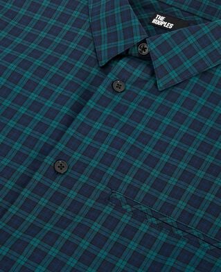The Kooples HOMME NAVY-GREEN chemise à petits carreaux marine et verte